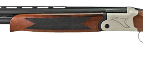 Iver Johnson Arms IJ60012LW28S IJ600 Lightweight Full Size 12 Gauge Break Open 3" 2rd 28" Black Over/Under Vent Rib Barrel, Silver Engraved Aluminum Receiver, Fixed Walnut Wood Stock, Ambidextrous