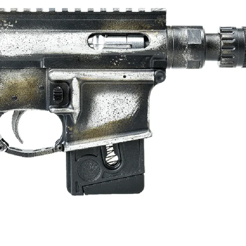 Battle Arms Development BAD-SOLO-BLASTER Solo Blaster  22 LR 10+1 5.38" Silver Optic Ready Slide, 3-Tone Battle Worn Frame, Wood Grip, Custom Muzzle Device