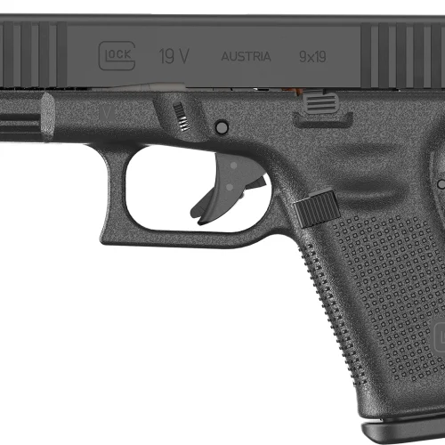 Glock PV1950201 G19 V Compact 9mm Luger 10+1 4.02" Black Barrel & Steel Serrated Slide, Black Polymer Frame w/Accessory Rail, Interchangeable Backstrap