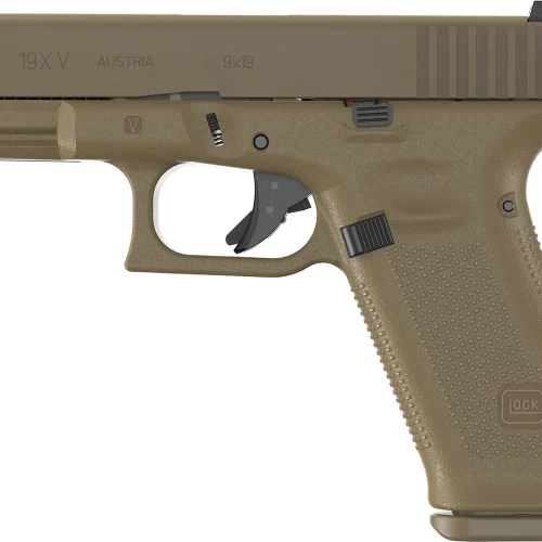 Glock UV1950701X G19X V 9mm Luger 10+1 4.02" Black GMB Barrel, Coyote nPVD Steel Serrated Slide, Coyote Brown Polymer Frame, Textured Polymer Grip, Ambidextrous