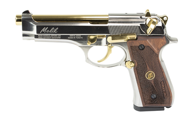 DERYA MELIK 9MM 4.9" 17RD SLVR/GOLD