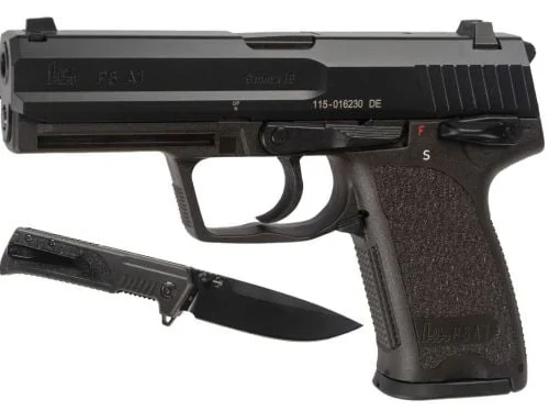 HK P8 A1 9MM COMMERATIVE BOKER KNIFE TAN CASE