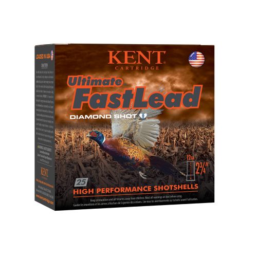Kent Cartridge K122UFL424 Ultimate Fast Lead 12Gauge 2.75" 1 1/2oz 4Shot 25 Per Box/10 Case