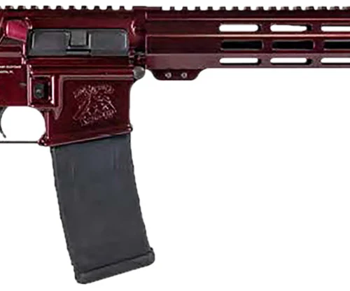 Shark Coast Tactical 300-040-1000-00 Blaze  5.56 NATO 30+1 16" Black Nitride Threaded Barrel, Red Blaze Cerakote Picatinny Rail Aluminum Receiver, Magpul SL-K Black Polymer Stock, Black Polymer Grip