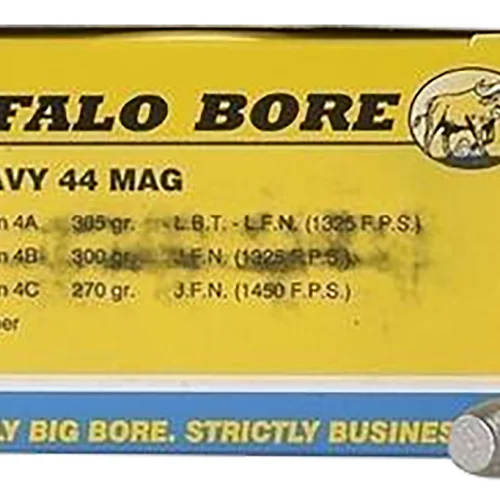 Buffalo Bore Ammunition 4A20 Heavy Strictly Business 44Rem Mag 305gr Hard Cast Lead Flat Nose 20 Per Box/12 Case