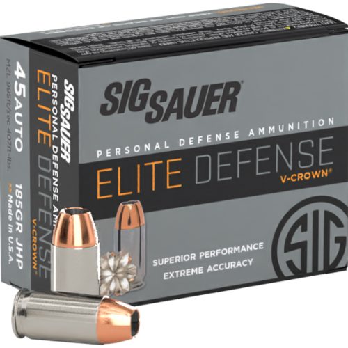 SIG AMMO 45ACP 185GR ELITE V-CROWN JHP 20/10