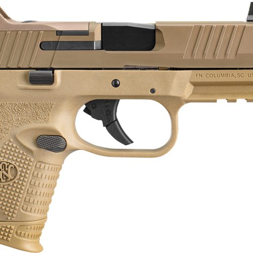 FN 66100781 509CT  Compact 9mm Luger 10+1, 4.32" Black Steel Threaded Barrel, Flat Dark Earth PVD Optic Cut/Serrated Stainless Steel Slide, Flat Dark Earth Polymer Frame w/Picatinny Rail, Ambidextrous