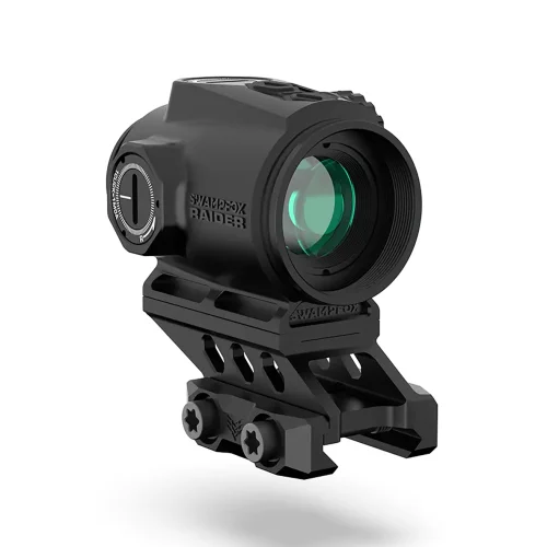 Swampfox Optics RMPS120RB Raider Micro Prism Black 1x 20mm Tube 6 MOA Green Dot Reticle Red Laser