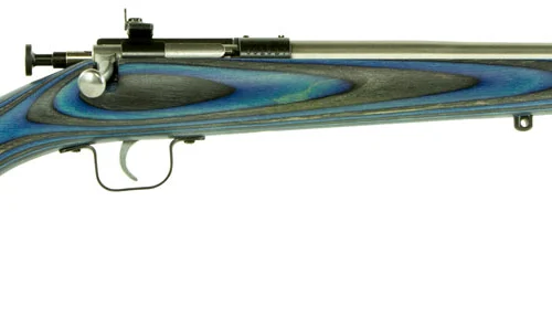 Crickett KSA2223 Youth  22 LR 1rd 16.12" Stainless Steel Barrel, Fixed Front/Adjustable Rear Peep Sights, Blue Laminate Stock w/11.5" LOP, Rebounding Firing Pin Safety