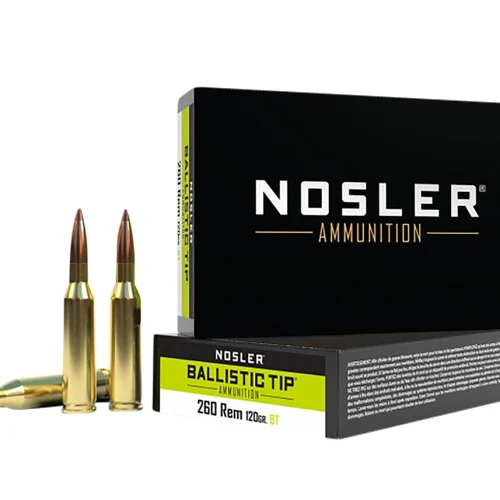Nosler 40056 Ballistic Tip  260Rem 120gr Spitzer Ballistic Tip 20 Per Box/10 Case