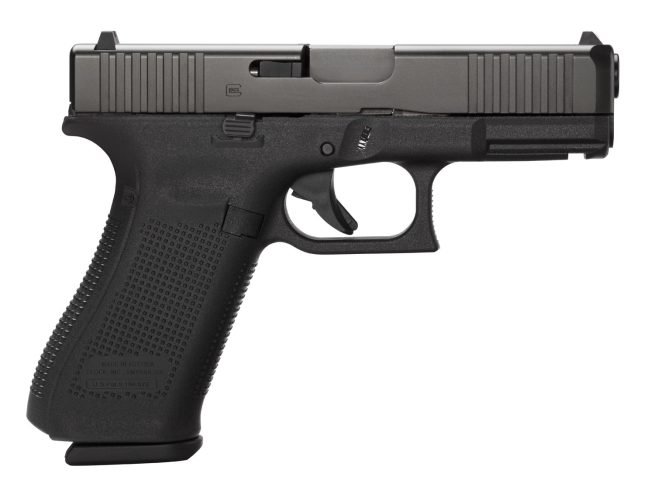 Glock PA455S203 G45 Gen5 Compact Frame 9mm Luger 17+1 4.02" Black GMB Barrel, Black nDLC Serrated Steel Slide, Black Polymer Frame w/Picatinny Rail, Interchangeable Backstrap Grip, Ambidextrous