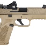 FN 66100845 509 Tactical 9mm Luger 17+1/24+1 4.50" Threaded Barrel, Flat Dark Earth Polymer Frame w/Mounting Rail, Optic Cut FDE Stainless Steel Slide, No Manual Safety, Includes Viper Red Dot