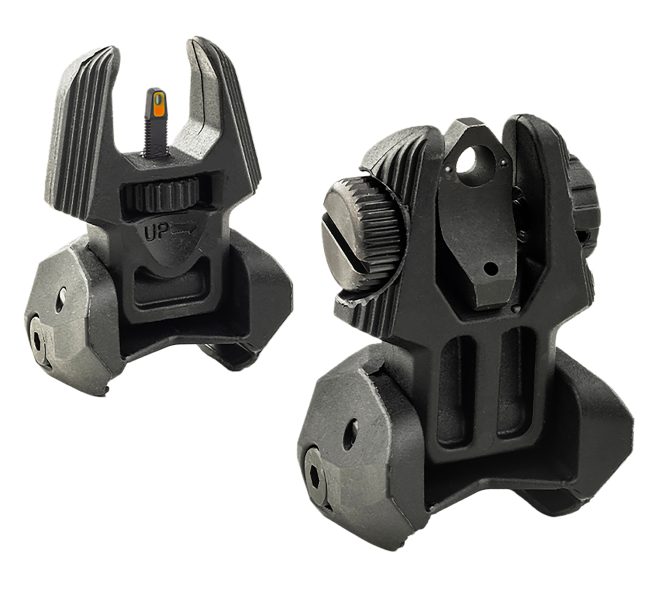 Meprolight USA 403220 FRBS Sight Set Black AR-15 Flip Up Orange Tritium Front/Green Tritium Rear