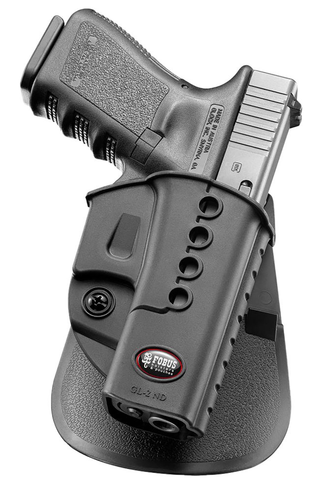 Fobus GL2E2RP Passive Retention Evolution OWB Black Polymer Paddle Compatible w/Glock 17/19/22/35 Includes Belt Loops Right Hand