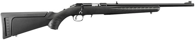 Ruger 8322 American Rimfire  Full Size 22 WMR 9+1 18" Satin Blued Threaded Barrel, Satin Blued Drilled & Tapped Steel Receiver, Black Synthetic Adjustable Stock, Right Hand