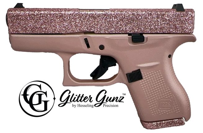 GLOCK 42 380ACP 3.25 ROSE GOLD GLITTER GUNZ