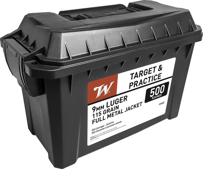Winchester Ammo WW9C USA Ammo Can 9mmLuger 115gr Full Metal Jacket 500 Per Box/2 Case