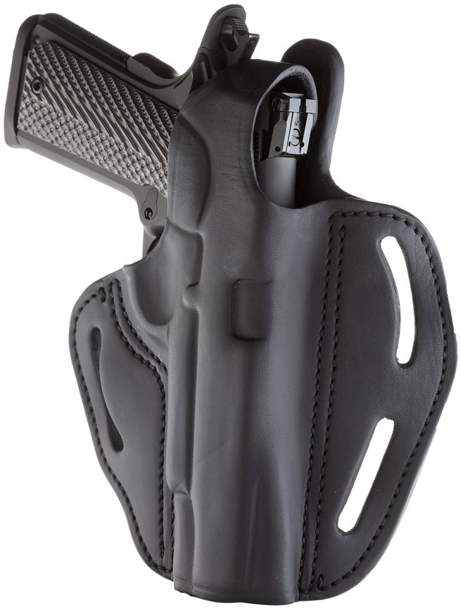 1791 Gunleather BHX1CLSBLR BHX  OWB Size 01 Stealth Black Leather Belt Slide Fits 4"-5" 1911 Right Hand
