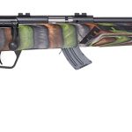 Savage Arms 26736 Mark II Minimalist Full Size 22 LR 10+1 18" Matte Black Threaded Barrel, Matte Black Drilled & Tapped Carbon Steel Receiver, Green Boyd's Minimalist Laminate Stock, Right Hand