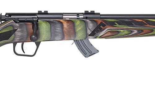 Savage Arms 26736 Mark II Minimalist Full Size 22 LR 10+1 18" Matte Black Threaded Barrel, Matte Black Drilled & Tapped Carbon Steel Receiver, Green Boyd's Minimalist Laminate Stock, Right Hand