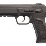 Tanfoglio IFG TFFORCEP9 Defiant Force Plus 9mm Luger Caliber with 4.40" Barrel, 16+1 Capacity, Overall Black Finish, Picatinny Rail/Beavertail Frame, Serrated Steel Slide & Polymer Grip
