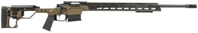 Christensen Arms 8010300902 Modern Precision  6.5 Creedmoor 24" Threaded Carbon Fiber Barrel 5+1, Black Nitride Finish, Desert Brown Anodized Folding Stock, Polymer Grip
