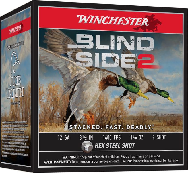 Winchester Ammo XBS12L2 Blind Side 2  12Gauge 3.50" 1 5/8oz 2Shot 25 Per Box/10 Case