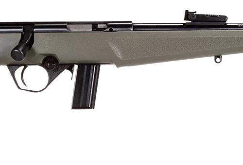 Rossi  RB22  Compact 22 LR 10+1, 16" Matte Black Button Rifled Free Floating Steel Barrel, Matte Black Stainless Steel Receiver, OD Green Monte Carlo Stock, Right Hand