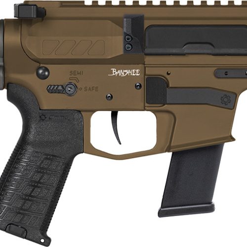 CMMG 45AB70FMB Banshee MKG 45 ACP 13+1 5" Black Nitride Medium Taper Threaded Barrel, EML 4" M-LOK Handguards, Midnight Bronze Cerakote Aluminum Picatinny Rail Receiver, CMMG Zeroed Grips