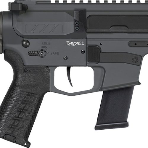 CMMG 45AB70FSG Banshee MKG 45 ACP 13+1 5" Black Nitride Medium Taper Threaded Barrel, EML 4" M-LOK Handguards, Sniper Gray Cerakote Aluminum Picatinny Rail Receiver, CMMG Zeroed Grips