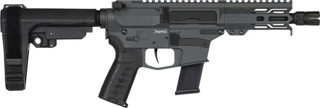 CMMG 45AB70FSG Banshee MKG 45 ACP 13+1 5" Black Nitride Medium Taper Threaded Barrel, EML 4" M-LOK Handguards, Sniper Gray Cerakote Aluminum Picatinny Rail Receiver, CMMG Zeroed Grips