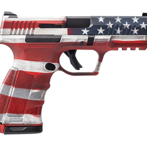 Dickinson LLC RA9US RA9  9mm Luger 17+1 4.25" Black Steel Barrel, American Flag Cerakote Serrated Aluminum Slide, American Flag Polymer Frame w/Accessory Rail