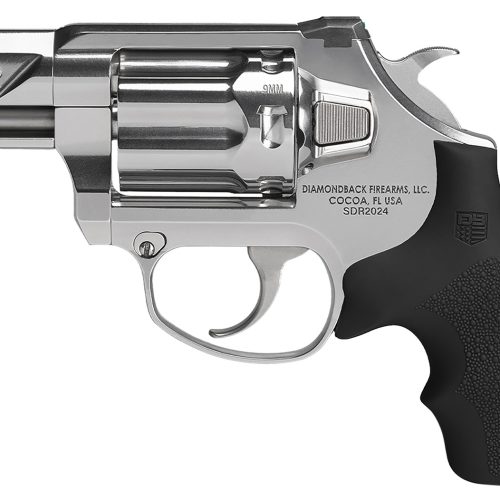 Diamondback DB0700P701 SDR  9mm Luger 6  Shot 3" Polished Stainless Steel Barrel, Cylinder & Frame, Black Hogue Rubber Grip, Exposed Hammer