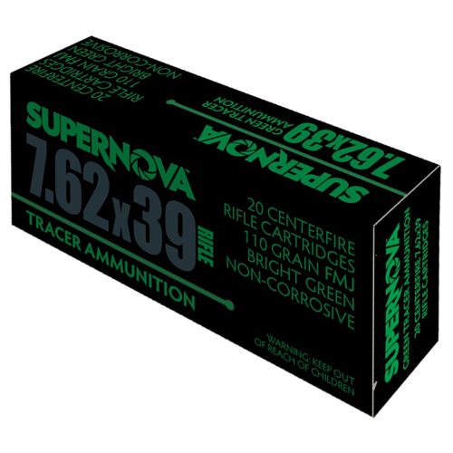 Piney Mountain Ammunition PMSN762G Green Tracer  7.62mm 110gr Full Metal Jacket 20 Per Box/50 Case