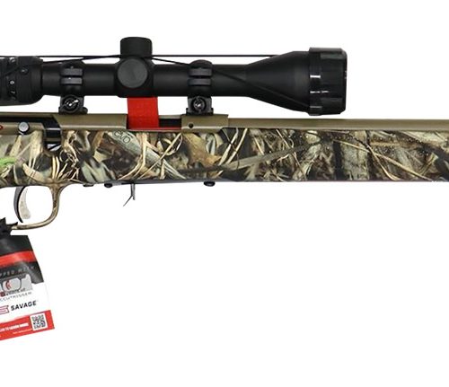Savage Arms 90757 93 XP 22 WMR 10+1 21" Coyote Tan Cerakote Button-Rifled Barrel & Drilled & Tapped Steel Receiver, Brush Camouflage Fixed Synthetic Stock, Weaver 3-9x40mm