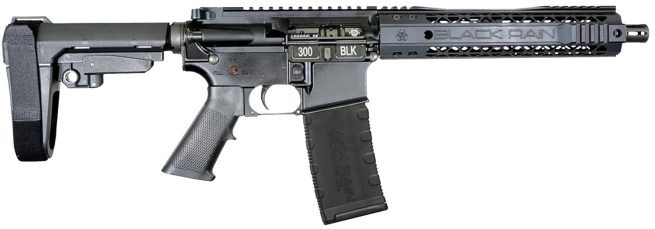Black Rain Ordnance  Spec15  300 Blackout 30+1 10.50" Black Nitride Steel Barrel, 10" M-LOK Handguard, Black Anodized Aluminum Picatinny Rail Receiver, Tactical SBA3 Brace, Black G.I. Grip
