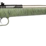 Crickett KSA2442 Gen2  Youth 22 LR 1rd 16.13" Stainless Single Shot Barrel, Stainless Steel Receiver, Green w/Black Webbing Fixed Synthetic Stock