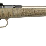 Crickett KSA2443 Gen2  Youth 22 LR 1rd 16.13" Stainless Single Shot Barrel, Stainless Steel Receiver, Tan w/Black Webbing Fixed Synthetic Stock