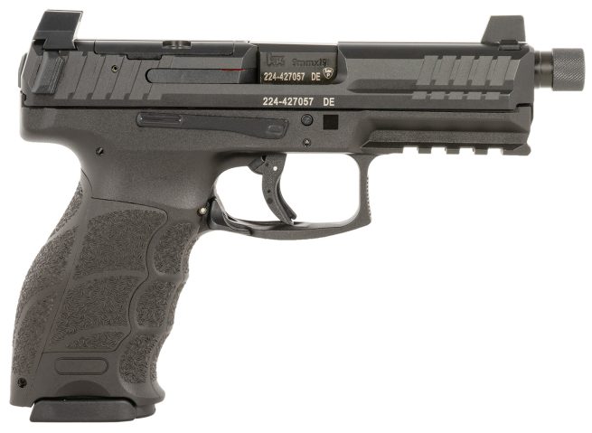 HK 81001168 VP9 Tactical 9mm Luger 10+1 4.70" Black Threaded Barrel, Black Cerakote Optic Ready/Serrated Steel Slide, Black Polymer Frame w/Picatinny Rail, Black Interchangeable Backstrap Grip