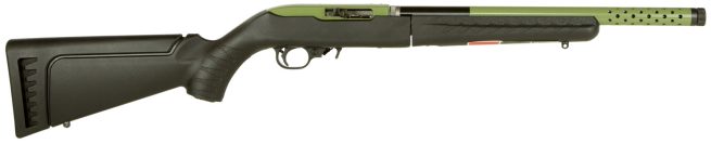 Ruger 21155 10/22 Takedown Lite Sports South Exclusive Full Size 22 LR 10+1 16.12" Green Threaded Barrel, Green Steel Receiver, Black Synthetic Ruger Modular System Stock, Right Hand