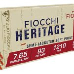 Fiocchi 765B Heritage  7.65x21mmParabellum 93gr Semi Jacketed Soft Point 50 Per Box/20 Case