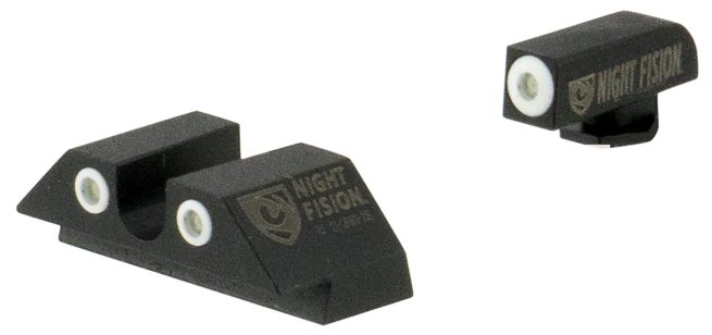 Night Fision GLK003007WGW Tritium Night Sights For Glock  Green Tritium White Outline Front Sight- Green Tritium White Outline Rear Sight Glock 42/43/43X
