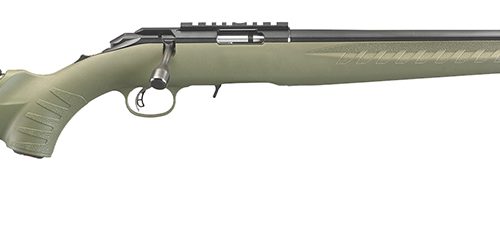 Ruger 8335 American Rimfire  Sports South Exclusive Full Size 22 WMR 9+1 18" Satin Blued Threaded Barrel, Satin Blued Steel Receiver w/Scope Rail, OD Green Synthetic Adjustable Stock, Right Hand