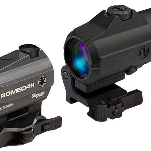 Sig Sauer Electro-Optics SORJ43111 Romeo4 and Juliet4 Combo Kit Graphite/Black 1x/4x 20mm/24mm 2 MOA Red Ballistic Circle Dot Reticle