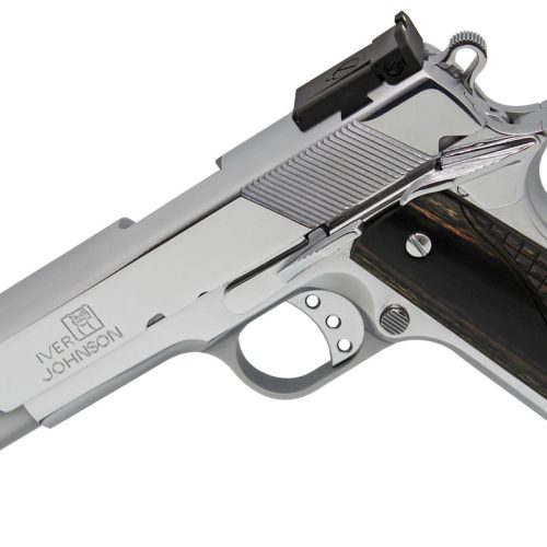 Iver Johnson Arms EAGLEXLC10 1911 Eagle XLC  10mm 6" 8+1 High Polished Bright Chrome Ported Long Slide Diamondwood Walnut w/Logo Grip Adjustable Sight