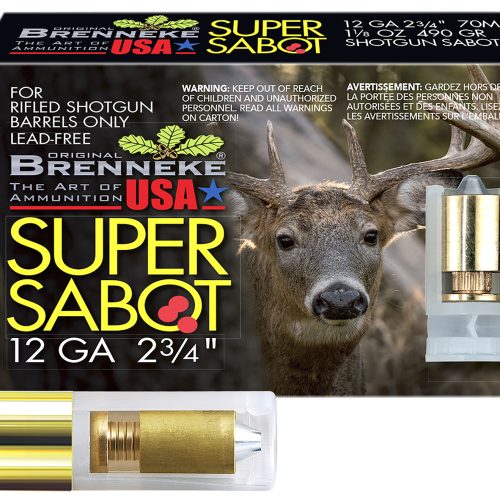 Brenneke SL122SUS SuperSabot  12Gauge 2.75" 1 1/8oz Sabot Slug Shot 5 Per Box/50 Case