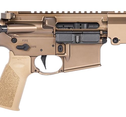 Geissele Automatics 08-518S Super Duty MOD1 300 Blackout 8" Black Threaded Barrel, Flat Dark Earth Receiver w/Picatinny Rail, Flat Dark Earth Synthetic SB Tactical SBA3 Brace, FDE A17 Grip