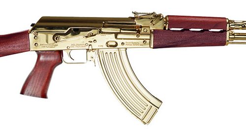 ZAS ZPAPM70 7.62X39 RED SERBIAN WOOD GOLD PLATED