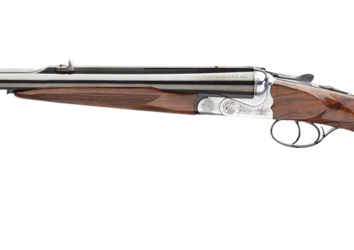 Rizzini USA 7001416 Rhino Express  Full Size 416 Rigby 2rd 23" Gloss Blued Steel Barrel, Coin Anodized Silver Engraved Steel Receiver, Oiled Turkish Walnut Fixed w/Pistol Grip Wood Stock, Ambidextrous