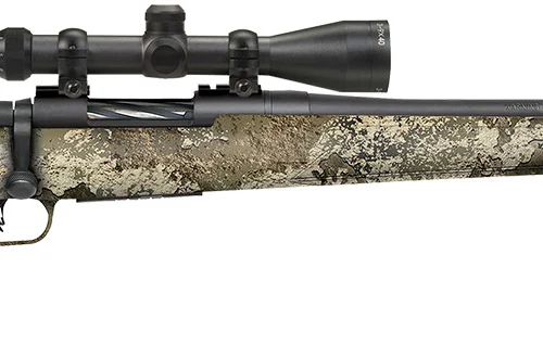 Mossberg 28257 Patriot Super Bantam w/Optic 350 Legend 4+1 22" Matte Blued Fluted Threaded Barrel, Matte Blued Drilled & Tapped Receiver, Adj LOP TrueTimber Strata Synthetic Stock, 3-9x40mm Duplex